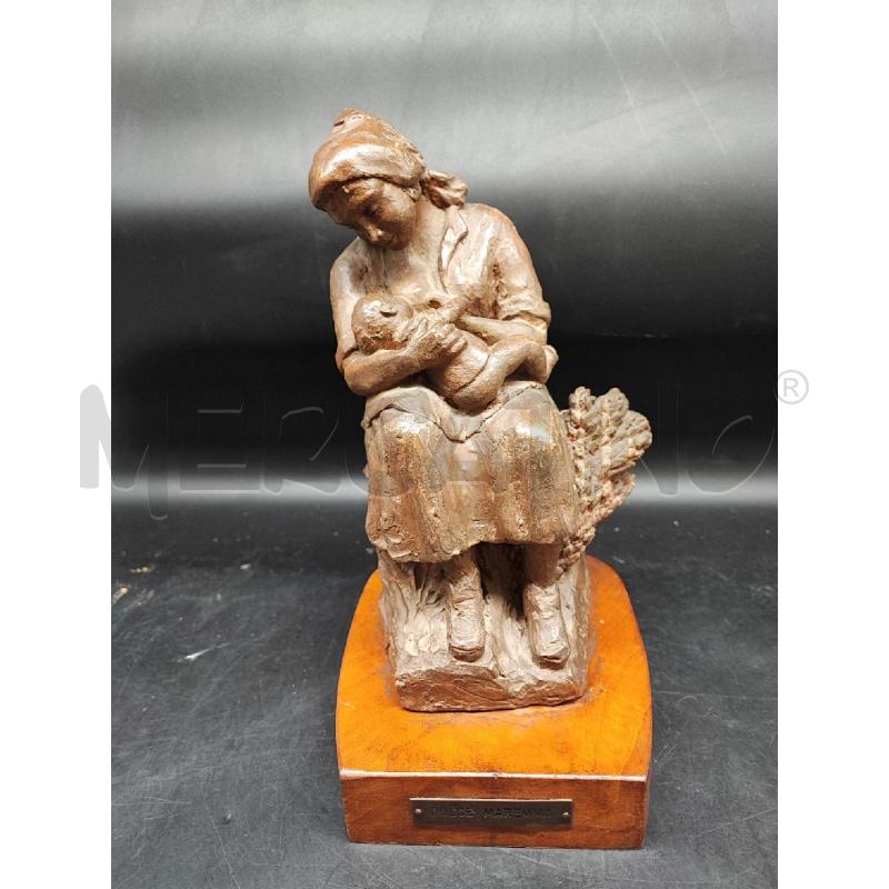 STATUETTA TERR MATERNITA BASE LEGNO  | Mercatino dell'Usato Roma gregorio vii 1