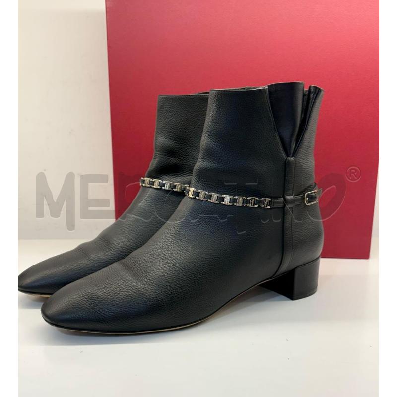 STIVALETTI DONNA SALVATORE FERRAGAMO NERI CATENA ORO | Mercatino dell'Usato Roma gregorio vii 3