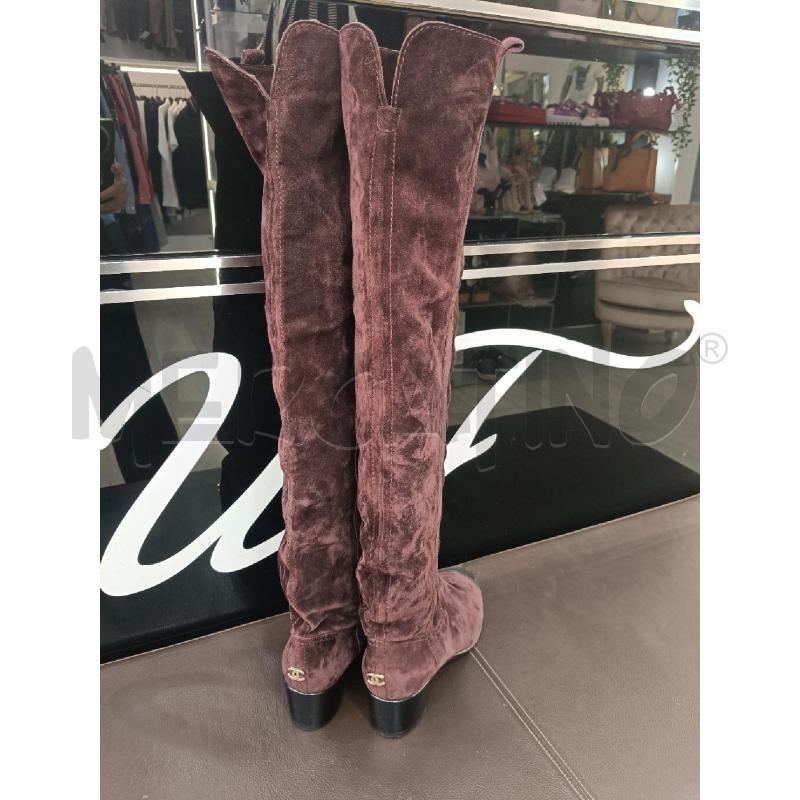 STIVALI DONNA CHANEL BURGUNDY ZIP MANCANTE CAMOSCIO PUNTA NERA | Mercatino dell'Usato Roma gregorio vii 1