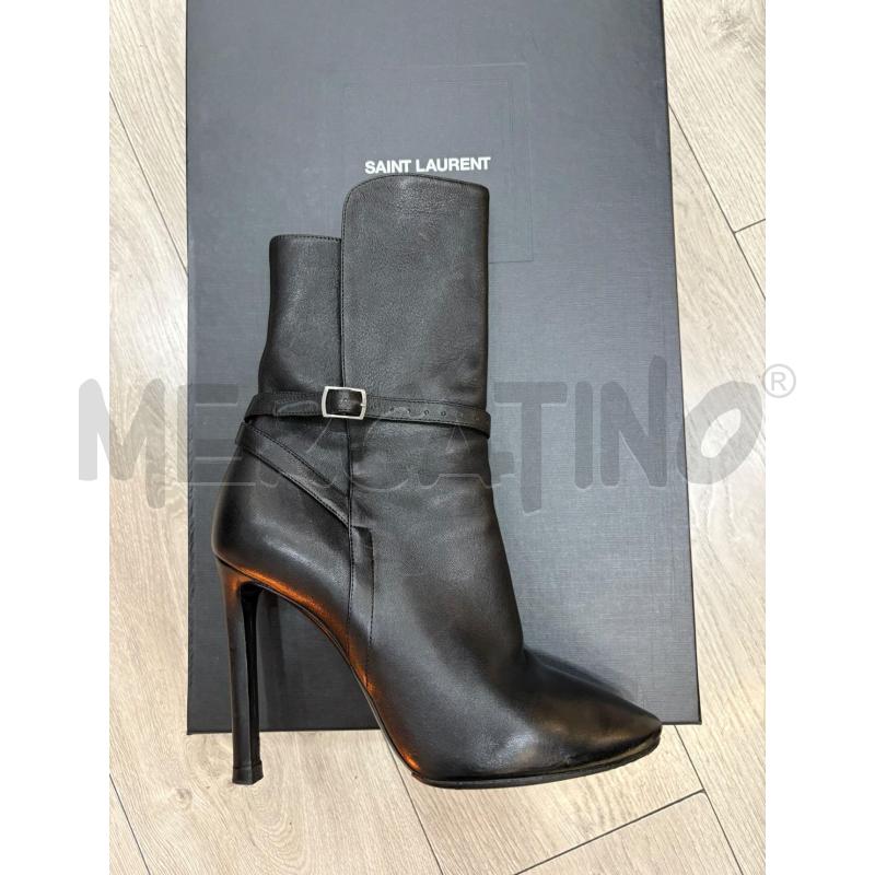 STIVALI DONNA SAINT LAURENT NERI PELLE FIBBIA | Mercatino dell'Usato Roma gregorio vii 1