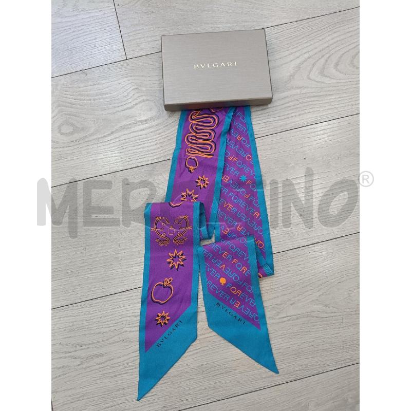STOLA BULGARI SETA VIOLA AZZURRO FOREVER | Mercatino dell'Usato Roma gregorio vii 2