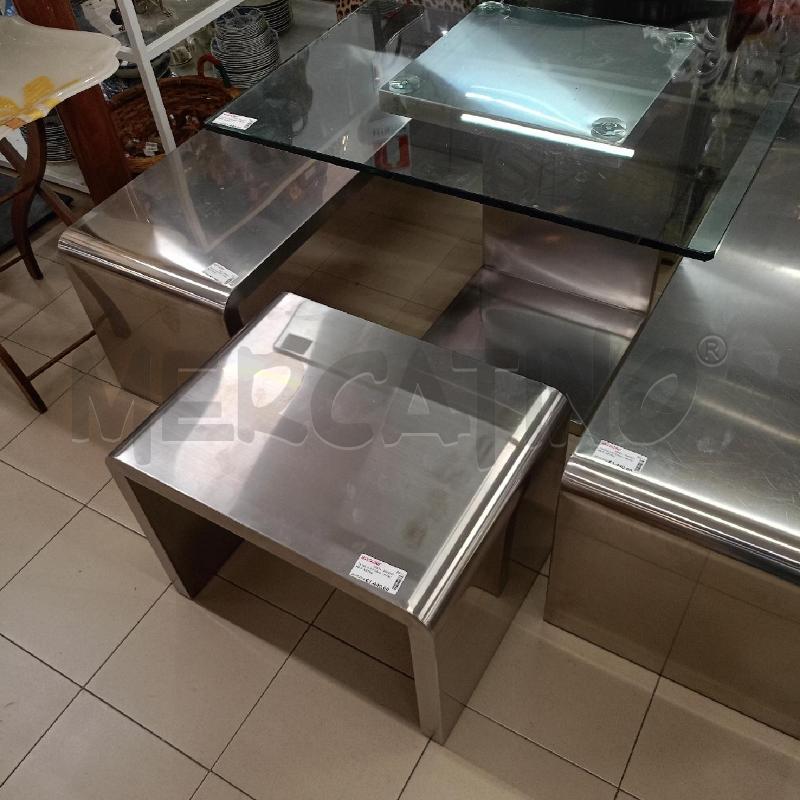 TAVOLO ACCIAIO + PANCHE P. VETRO | Mercatino dell'Usato Roma gregorio vii 3
