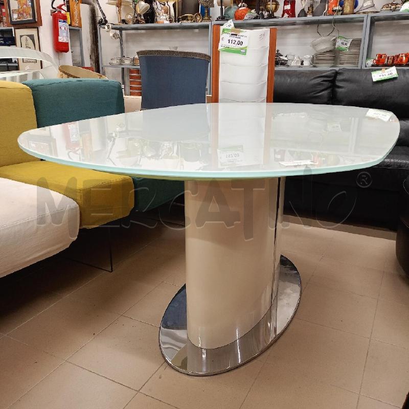 TAVOLO CALLIGARIS OVALE P VETRO BASE CROMO | Mercatino dell'Usato Roma gregorio vii 2
