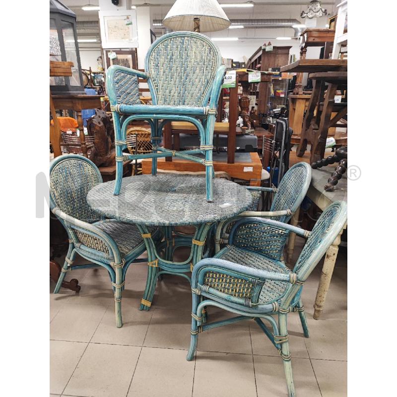 TAVOLO + 4 SEDIE MIDOLLINO BLU  | Mercatino dell'Usato Roma gregorio vii 1
