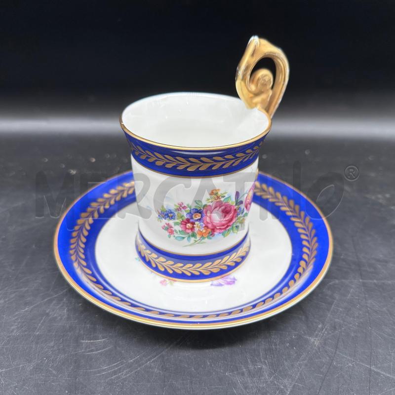 TAZZA PORCELLANA FIORI CON PIATTINO  | Mercatino dell'Usato Roma gregorio vii 1