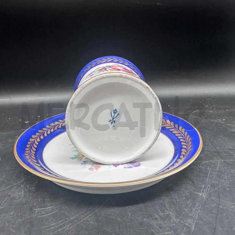 TAZZA PORCELLANA FIORI CON PIATTINO  | Mercatino dell'Usato Roma gregorio vii 2