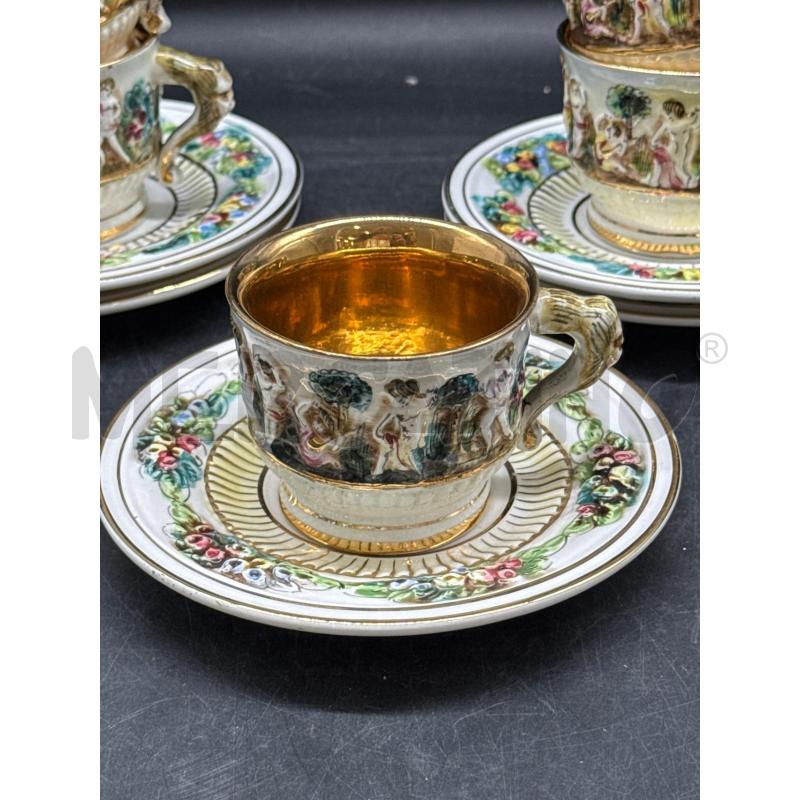 TAZZINE 5PZ CAPODIMONTE RILIEVO PUTTI  | Mercatino dell'Usato Roma gregorio vii 2