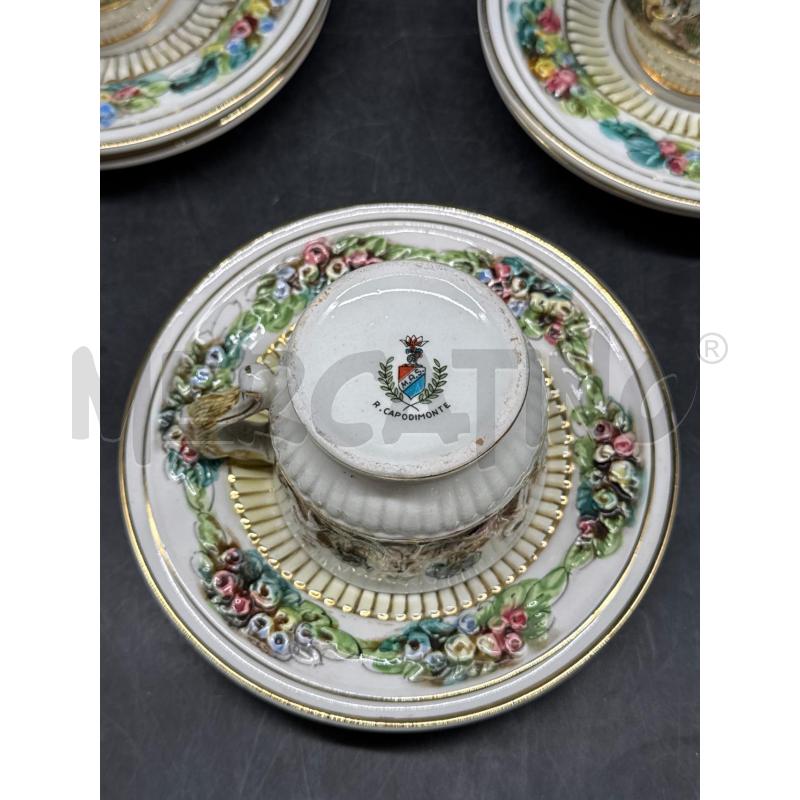 TAZZINE 5PZ CAPODIMONTE RILIEVO PUTTI  | Mercatino dell'Usato Roma gregorio vii 3