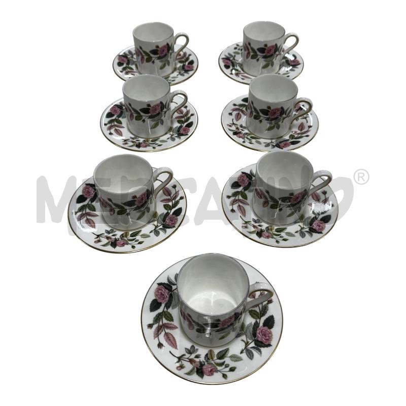 TAZZINE 7 PZ WEDGWOOD FIORI ROSA  | Mercatino dell'Usato Roma gregorio vii 1