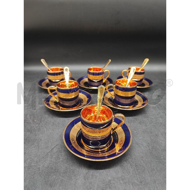 TAZZINE LIMOGES BLU E DOR 6 PZ  | Mercatino dell'Usato Roma gregorio vii 1