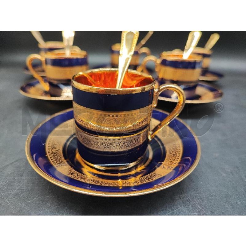 TAZZINE LIMOGES BLU E DOR 6 PZ  | Mercatino dell'Usato Roma gregorio vii 2