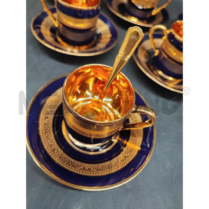 TAZZINE LIMOGES BLU E DOR 6 PZ  | Mercatino dell'Usato Roma gregorio vii 3