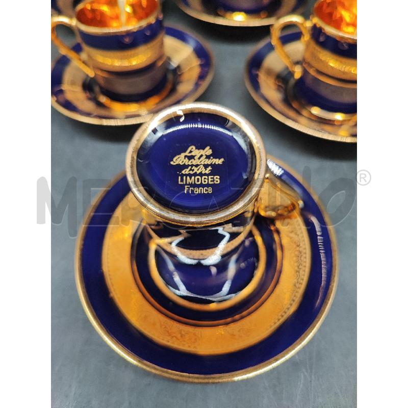 TAZZINE LIMOGES BLU E DOR 6 PZ  | Mercatino dell'Usato Roma gregorio vii 4
