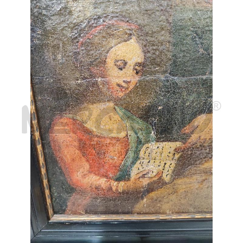 TELA DIP DONNA CON BIMBA LIBRO  | Mercatino dell'Usato Roma gregorio vii 3