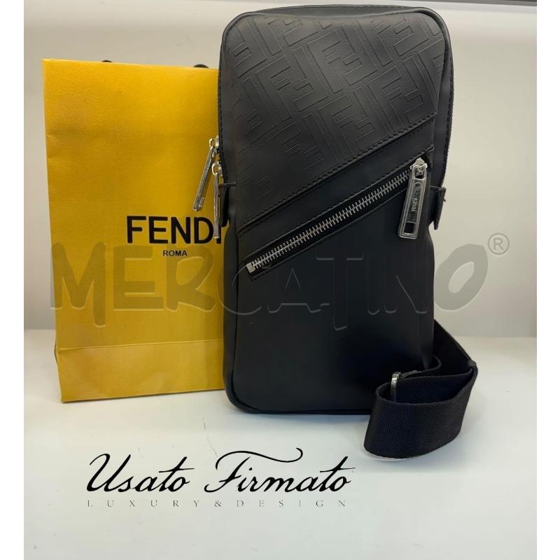 TRACOLLA FENDI NERO STAMPA F | Mercatino dell'Usato Roma gregorio vii 1