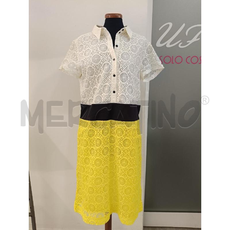 TUBINO DIFF TESSILE IN PIZZO BIANCO NERO GIALLO  | Mercatino dell'Usato Roma gregorio vii 1
