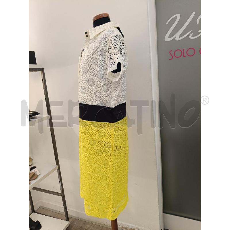 TUBINO DIFF TESSILE IN PIZZO BIANCO NERO GIALLO  | Mercatino dell'Usato Roma gregorio vii 2