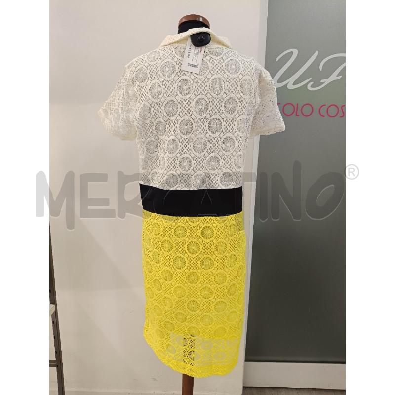 TUBINO DIFF TESSILE IN PIZZO BIANCO NERO GIALLO  | Mercatino dell'Usato Roma gregorio vii 4