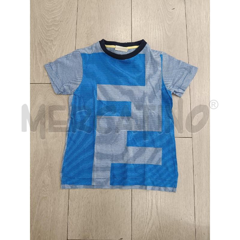 T SHIRT BAMBINO FENDI RIGHE CELESTI BLU FF | Mercatino dell'Usato Roma gregorio vii 1
