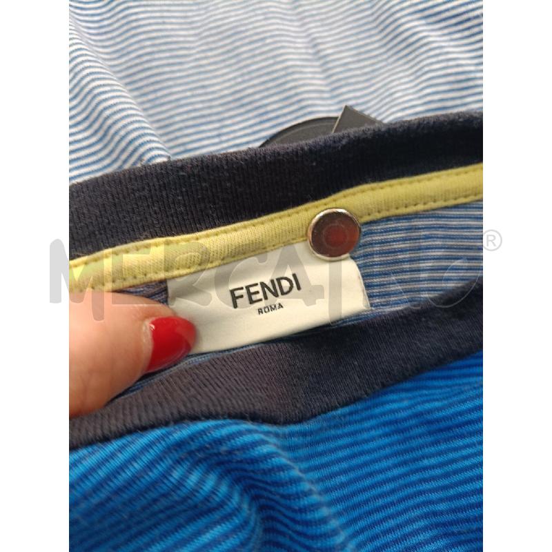 T SHIRT BAMBINO FENDI RIGHE CELESTI BLU FF | Mercatino dell'Usato Roma gregorio vii 3