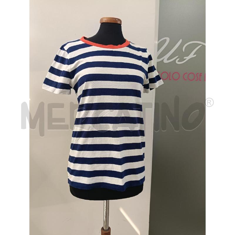 T SHIRT COS RIGHE BLU BIANCHE COLLETTO ROSSO | Mercatino dell'Usato Roma gregorio vii 1