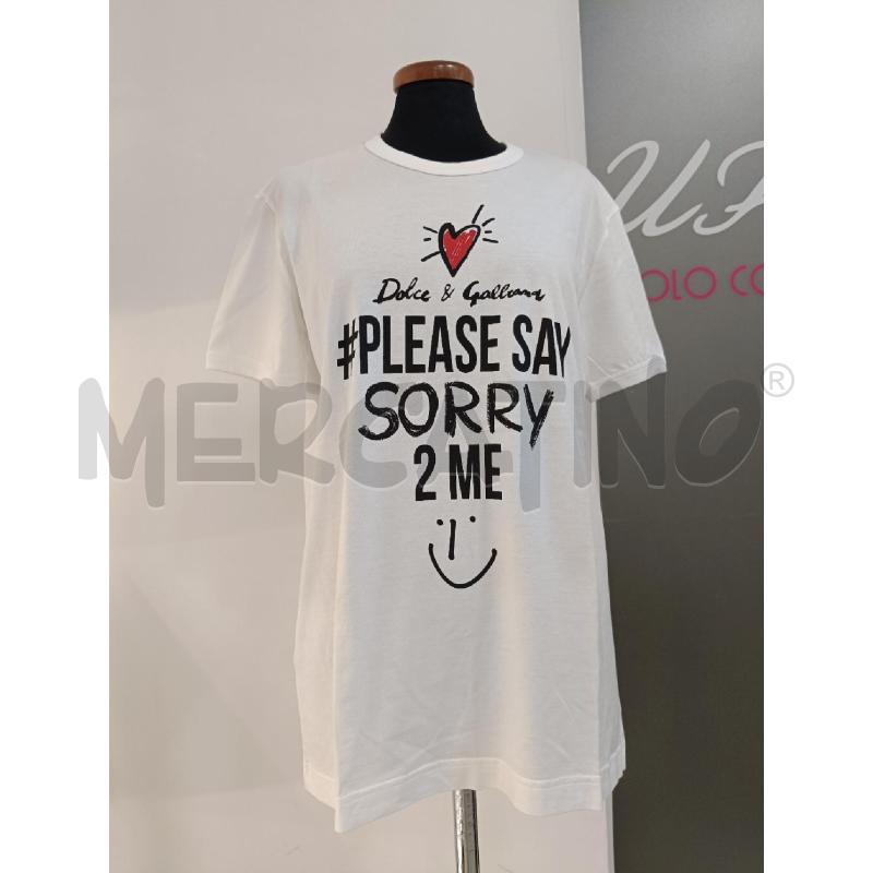 T SHIRT DONNA DOLCE & GABBANA BIANCA SCRITTA | Mercatino dell'Usato Roma gregorio vii 1