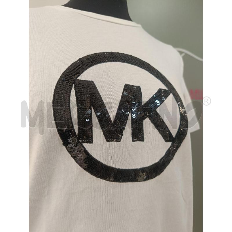 T SHIRT DONNA MICHAEL KORS BIANCA LOGO NERO PAILLETTES | Mercatino dell'Usato Roma gregorio vii 2