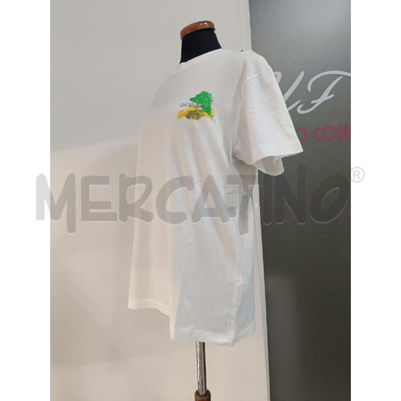 T SHIRT DONNA OFF WHITE BIANCA SEASONAL LOGO MULTICOLOR | Mercatino dell'Usato Roma gregorio vii 2