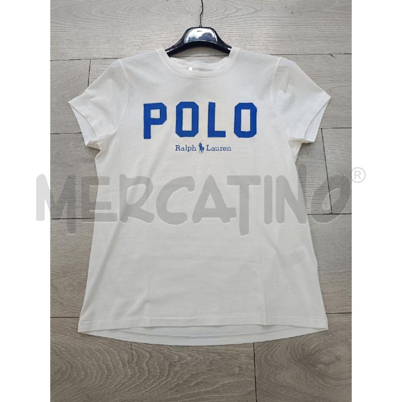 T SHIRT DONNA POLO RALPH LAUREN BIANCA SCRITTA BLU | Mercatino dell'Usato Roma gregorio vii 1