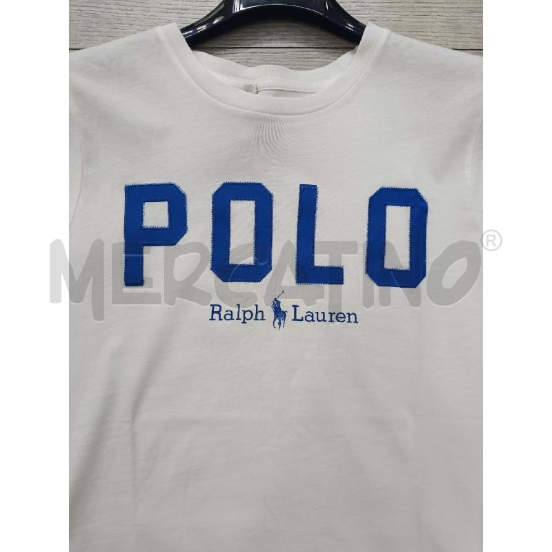 T SHIRT DONNA POLO RALPH LAUREN BIANCA SCRITTA BLU | Mercatino dell'Usato Roma gregorio vii 2