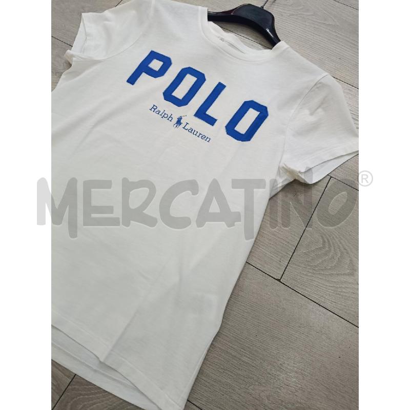 T SHIRT DONNA POLO RALPH LAUREN BIANCA SCRITTA BLU | Mercatino dell'Usato Roma gregorio vii 3