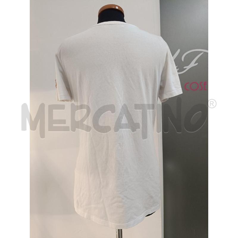 T SHIRT FLAVIO CASTELLANI BIANCA RILIEVO FLOREALE ROSA GIALLO | Mercatino dell'Usato Roma gregorio vii 3