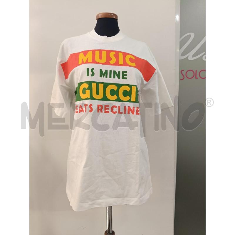 T SHIRT UOMO GUCCI BIANCA SCRITTA ARANCIONE E VERDE | Mercatino dell'Usato Roma gregorio vii 2