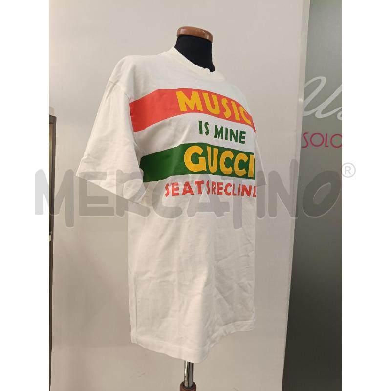 T SHIRT UOMO GUCCI BIANCA SCRITTA ARANCIONE E VERDE | Mercatino dell'Usato Roma gregorio vii 3
