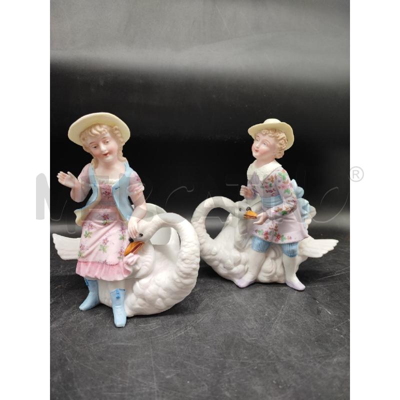 VASETTI COPPIA BISCUIT BIMBI CIGNI  | Mercatino dell'Usato Roma gregorio vii 1