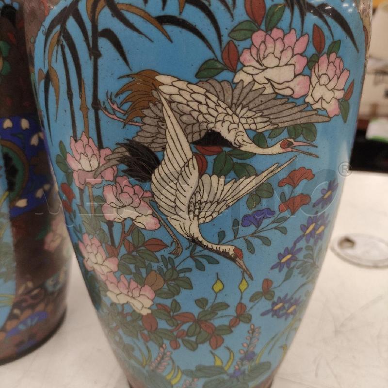 VASI CLOISONNE ORIENTALI UCCELLI BIANCHI  | Mercatino dell'Usato Roma gregorio vii 3