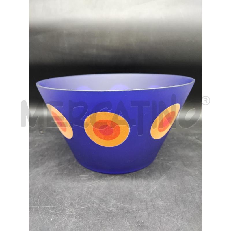 VASO BLU PALLINI GIALLI ROSSI TONDA  | Mercatino dell'Usato Roma gregorio vii 1