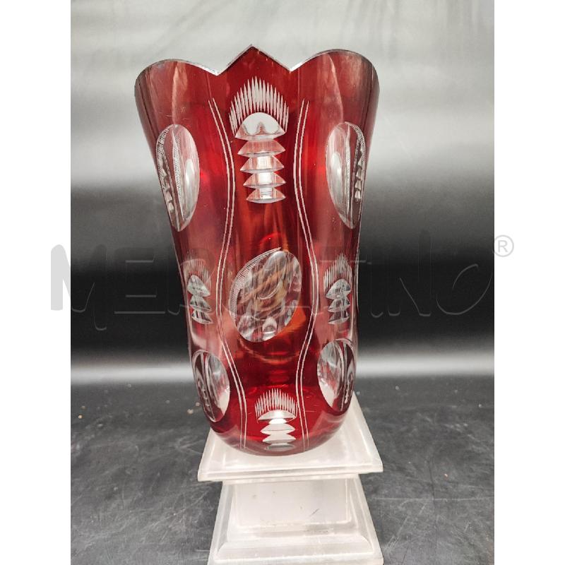 VASO CRISTALLO MOLATO ROSSO  | Mercatino dell'Usato Roma gregorio vii 1