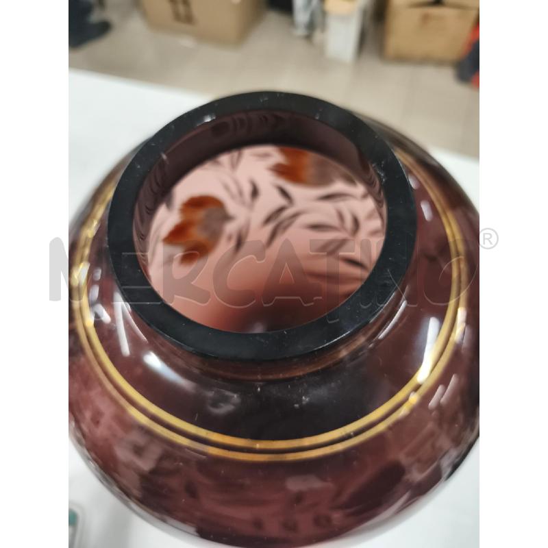 VASO CRISTALLO VIOLA FIORI DIPINTI ARANCI | Mercatino dell'Usato Roma gregorio vii 3