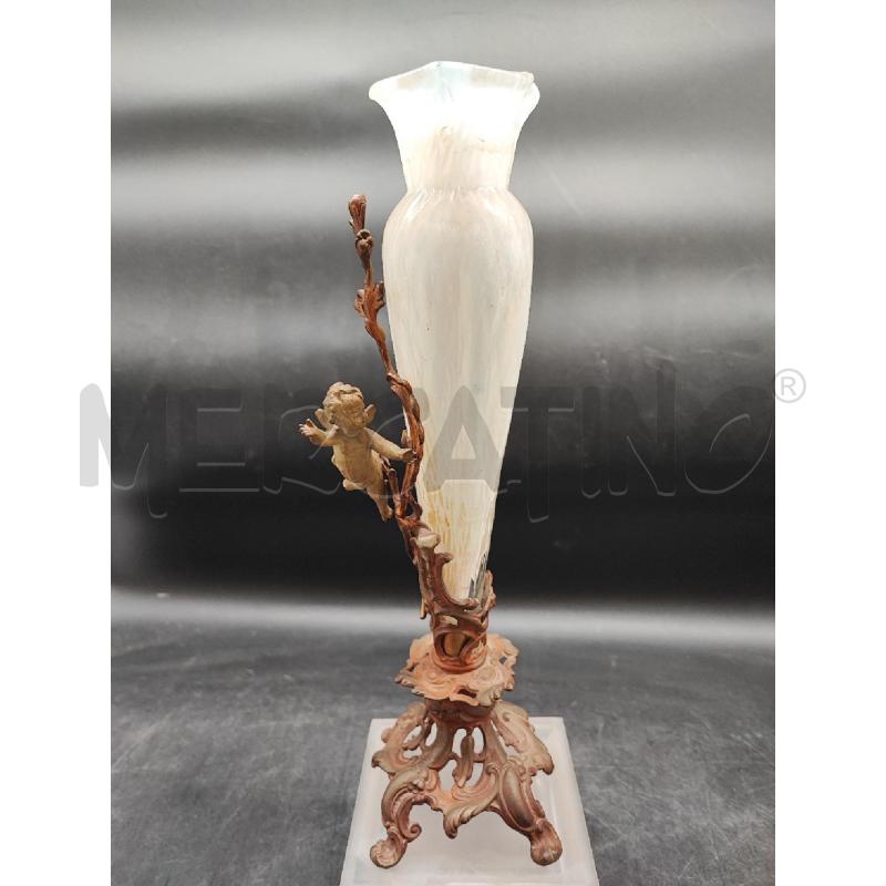 VASO MET DOR PUTTO VETRO OPALINA  | Mercatino dell'Usato Roma gregorio vii 1