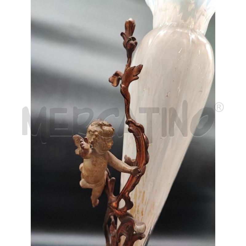 VASO MET DOR PUTTO VETRO OPALINA  | Mercatino dell'Usato Roma gregorio vii 2