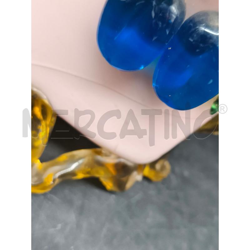 VASO MURANO FIORI BIANCHI RILIEVO CON CREPA  | Mercatino dell'Usato Roma gregorio vii 2