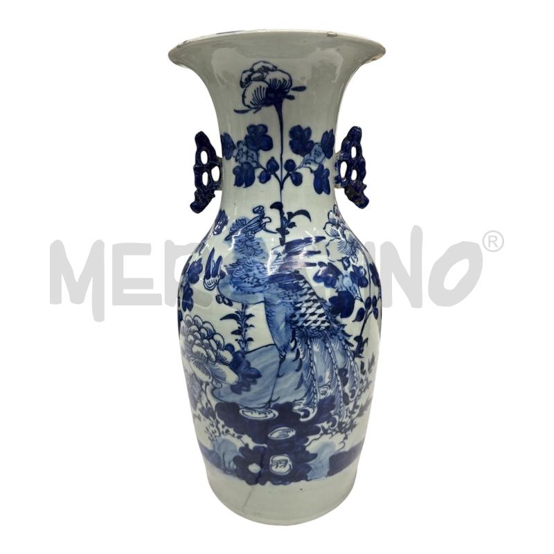 VASO ORIENTALE FIORI BLU  | Mercatino dell'Usato Roma gregorio vii 1