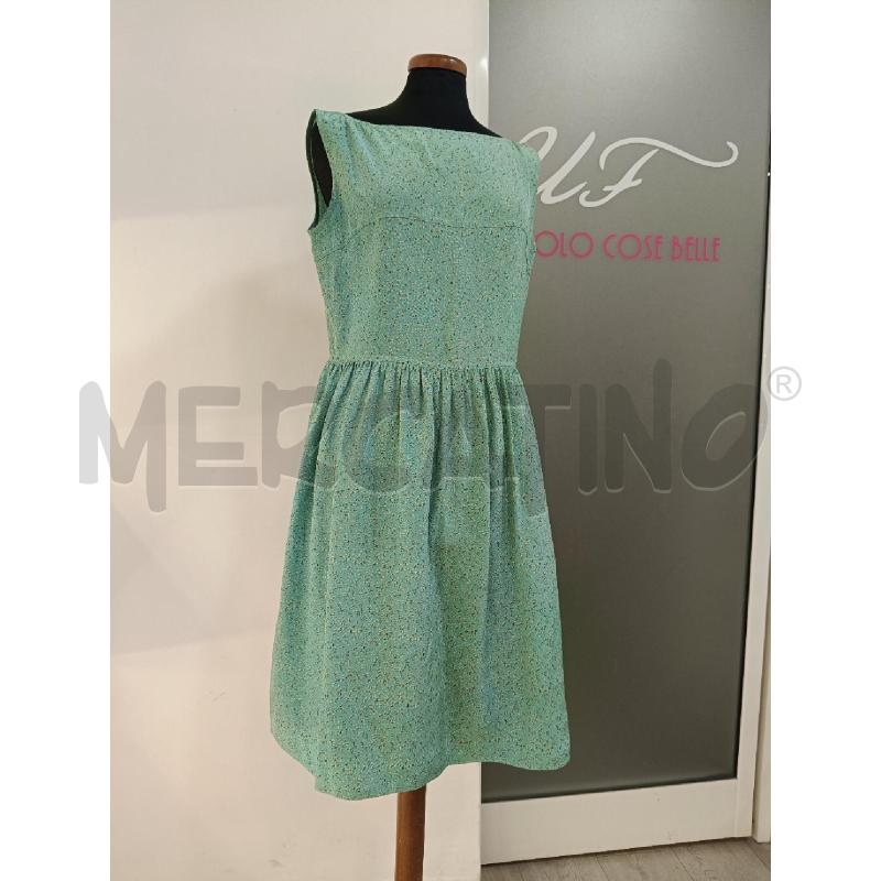 VESTITO ASPESI VERDE ACQUA TRAMA FLOREALE IN SETA  | Mercatino dell'Usato Roma gregorio vii 1