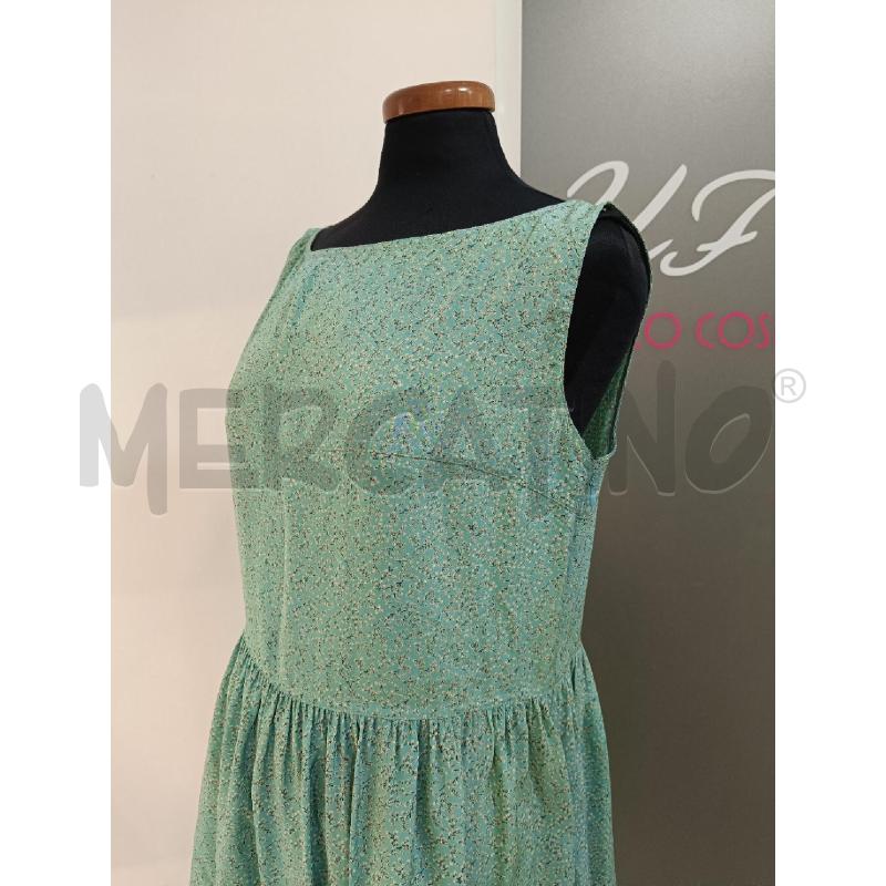 VESTITO ASPESI VERDE ACQUA TRAMA FLOREALE IN SETA  | Mercatino dell'Usato Roma gregorio vii 2
