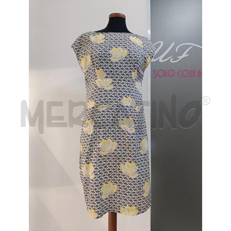 VESTITO ATTIC AND BARN FANTASIA BLU GIALLA IN SETA | Mercatino dell'Usato Roma gregorio vii 1
