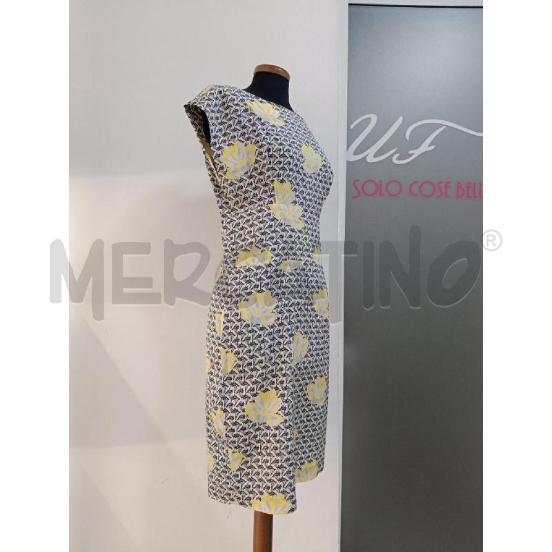 VESTITO ATTIC AND BARN FANTASIA BLU GIALLA IN SETA | Mercatino dell'Usato Roma gregorio vii 2