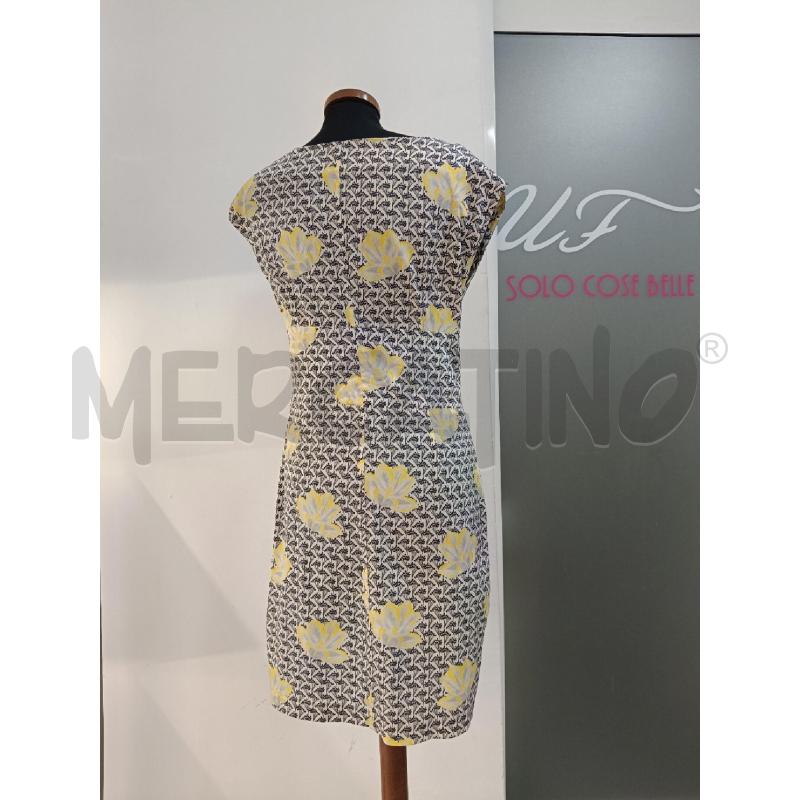 VESTITO ATTIC AND BARN FANTASIA BLU GIALLA IN SETA | Mercatino dell'Usato Roma gregorio vii 3