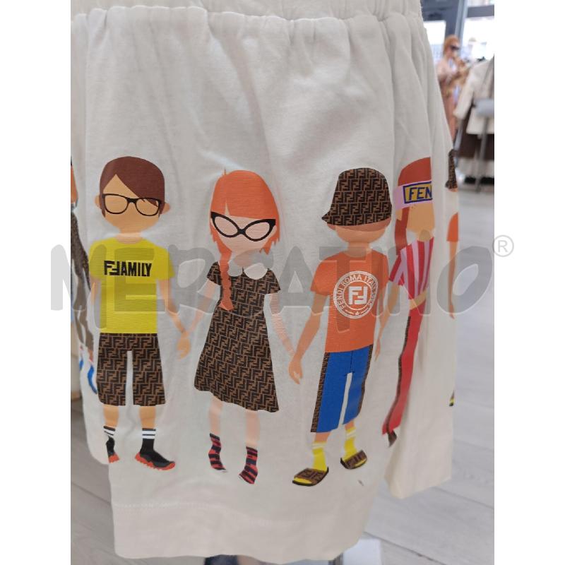 VESTITO BAMBINA FENDI BIANCO STAMPE OMINI | Mercatino dell'Usato Roma gregorio vii 3