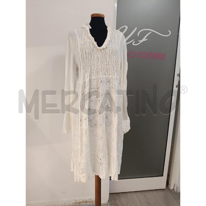 VESTITO DONNA 120 LINO BIANCO RICAMI | Mercatino dell'Usato Roma gregorio vii 1